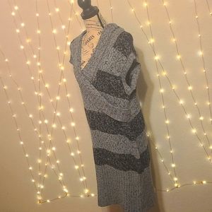 Grey/Black 3x Cowl Neck Sweater Dress